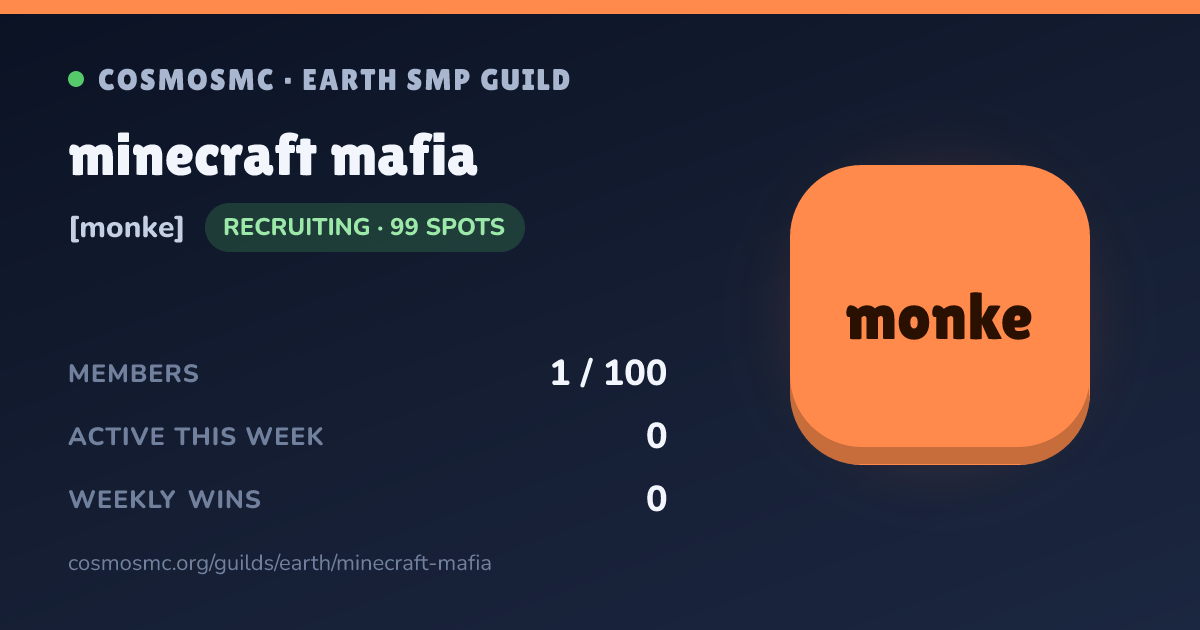 minecraft mafia [monke] - Earth SMP Guild | CosmosMC