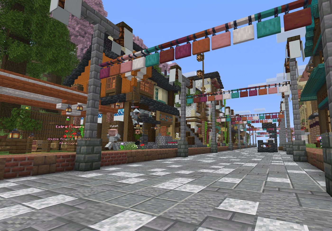 A player-made floating island world grown on CosmosMC OneBlock
